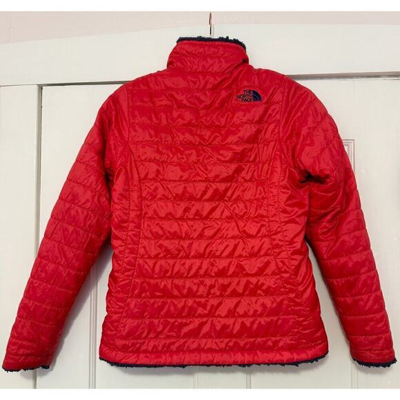 THE NORTH FACE Reversible Quilted Puffer Fleece Jacket Girls Size L - Picture 3 of 4
